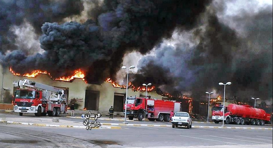 Huge fire in Tripoli market