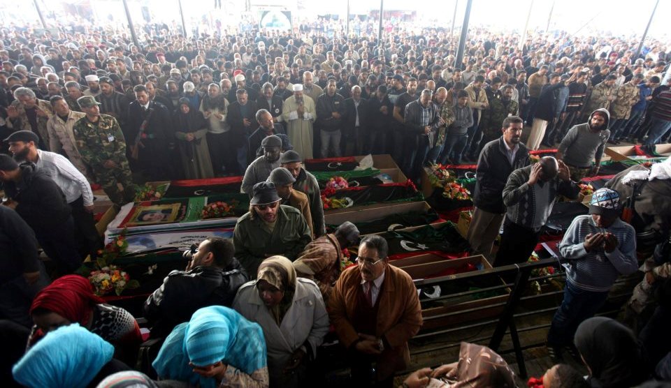 Mass funeral held for 157 people whose bodies were found in Bin Jawid