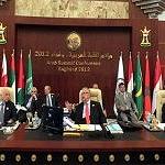 At Arab League summit NTC chairman Mustafa Abdul Jalil calls for Qaddafi loyalists to be handed over.