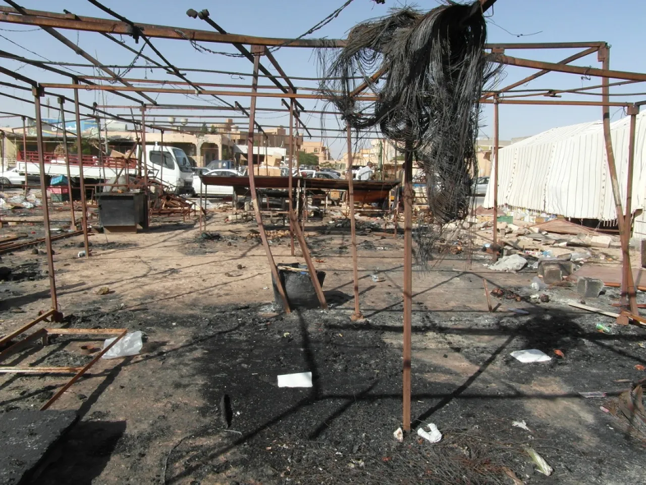 The town's devastated main market