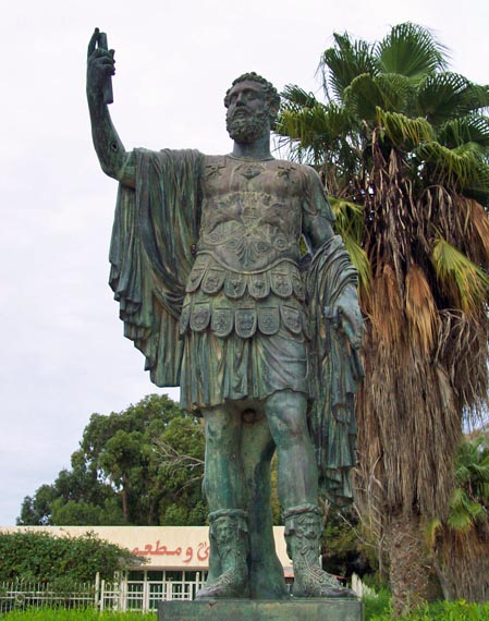 septimus severus Bronze statue of the Emperor Septimius Severus at his hometown of Leptis Magna. The statue originally stood outside the entrance to Tripoli's Old City