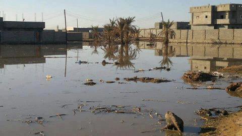 Huge sewage leak blocks Sebha-Brak road