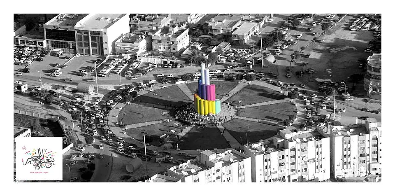 300-benghazi pipes4-291212 Volunteers from the Benghazi al-Khayer campaign painted the tall water pipes in bright colours (Photo: Benghazi al-Khayer)