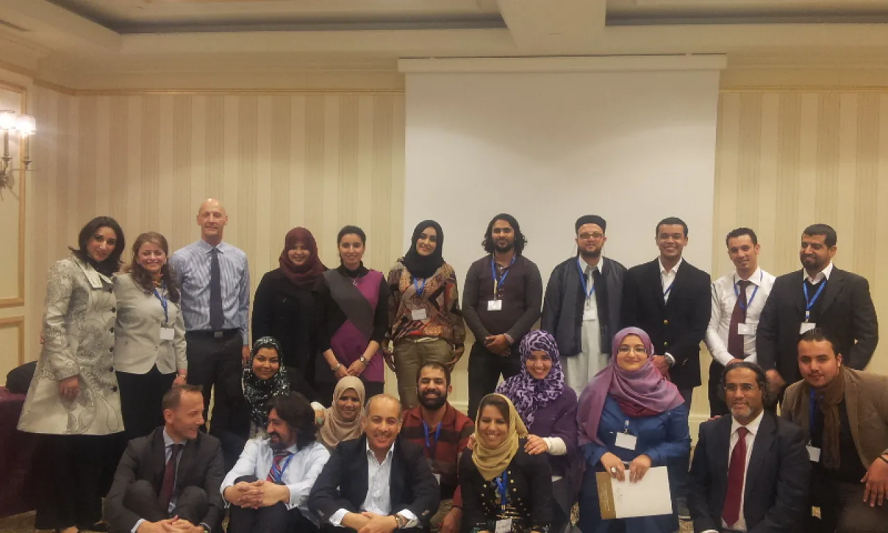 FDL's facilitators at a meeting early on in the process (Amr Ben Halim is in the front row, third from left).  