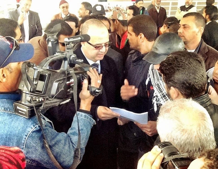 Awad Barasi at a rally in Benghazi earlier this year