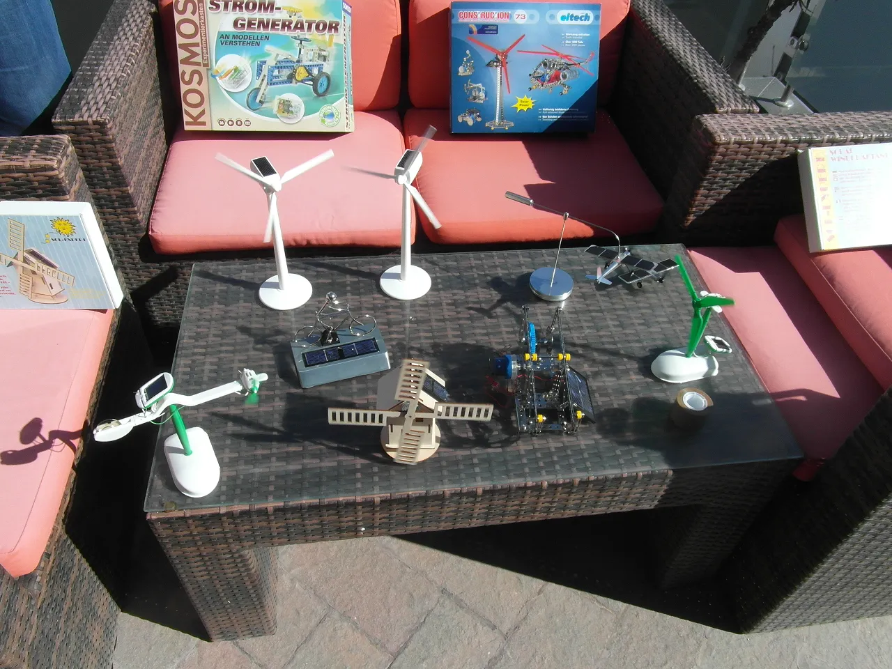 Various solar-powered props used at German schools to deliver the message of renewable energy to students were displayed (Photo:Sami Zaptia).