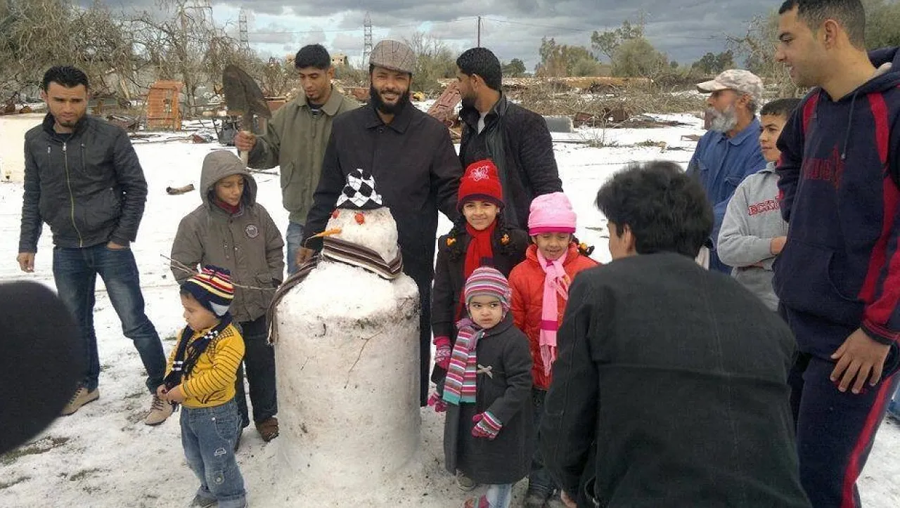 Snow may be a novelty but kids quickly work out what to do with it