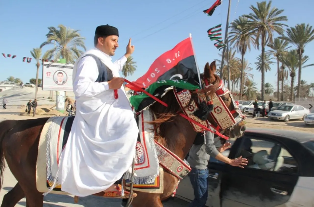 Tajoura 5 Traditional Libya horsemen were on show too