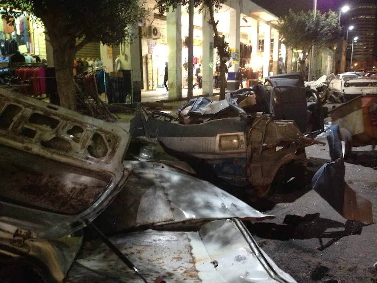 Shara rashid 2 Several vehicles were destroyed in the raid
