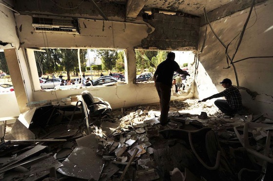 Massive destruction inside the police station