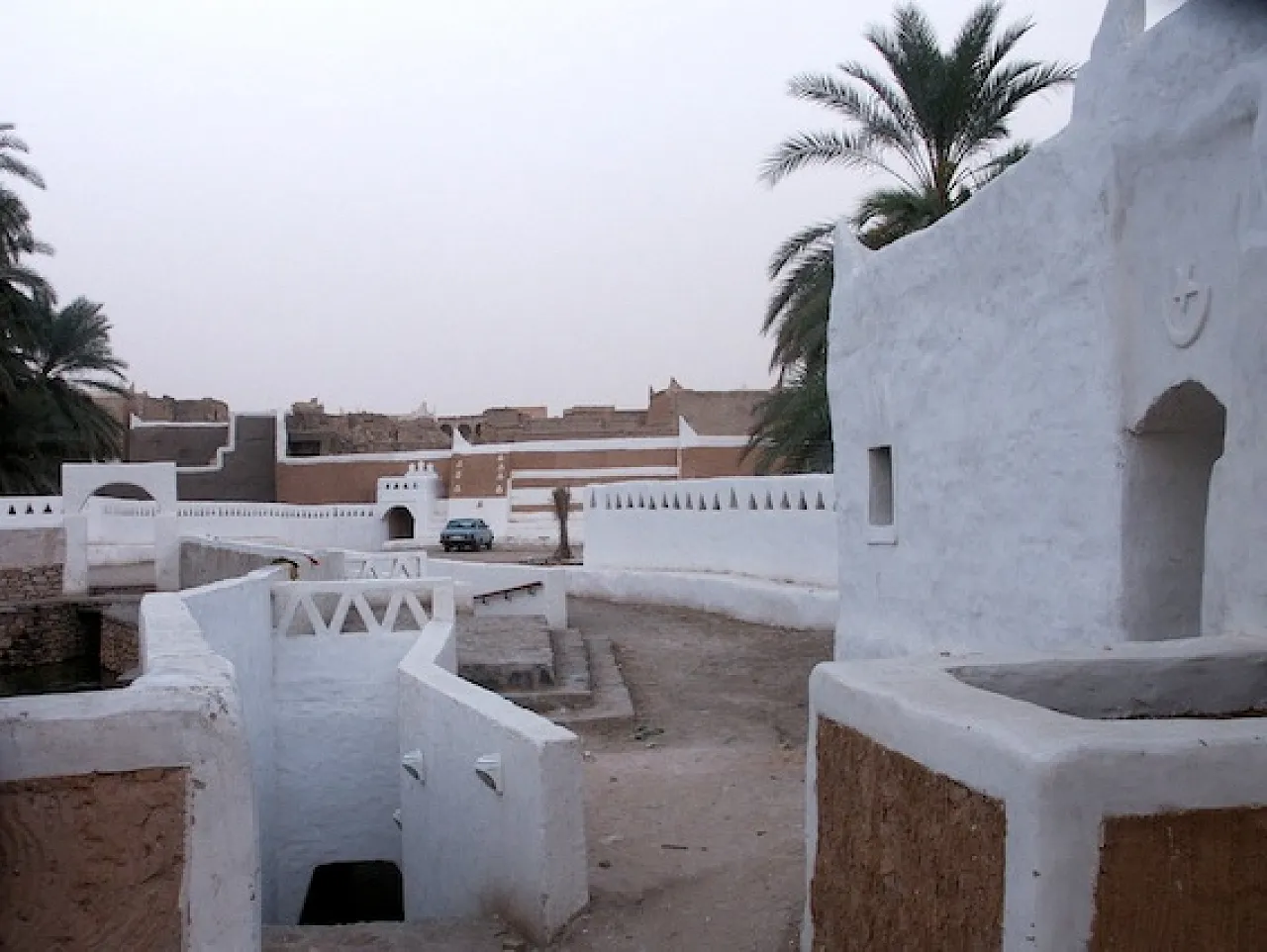 DCF 1.0 Traditional houses in the old oasis of Ghadames being maintained as part of a major preservation programme led by the government with local community participation.