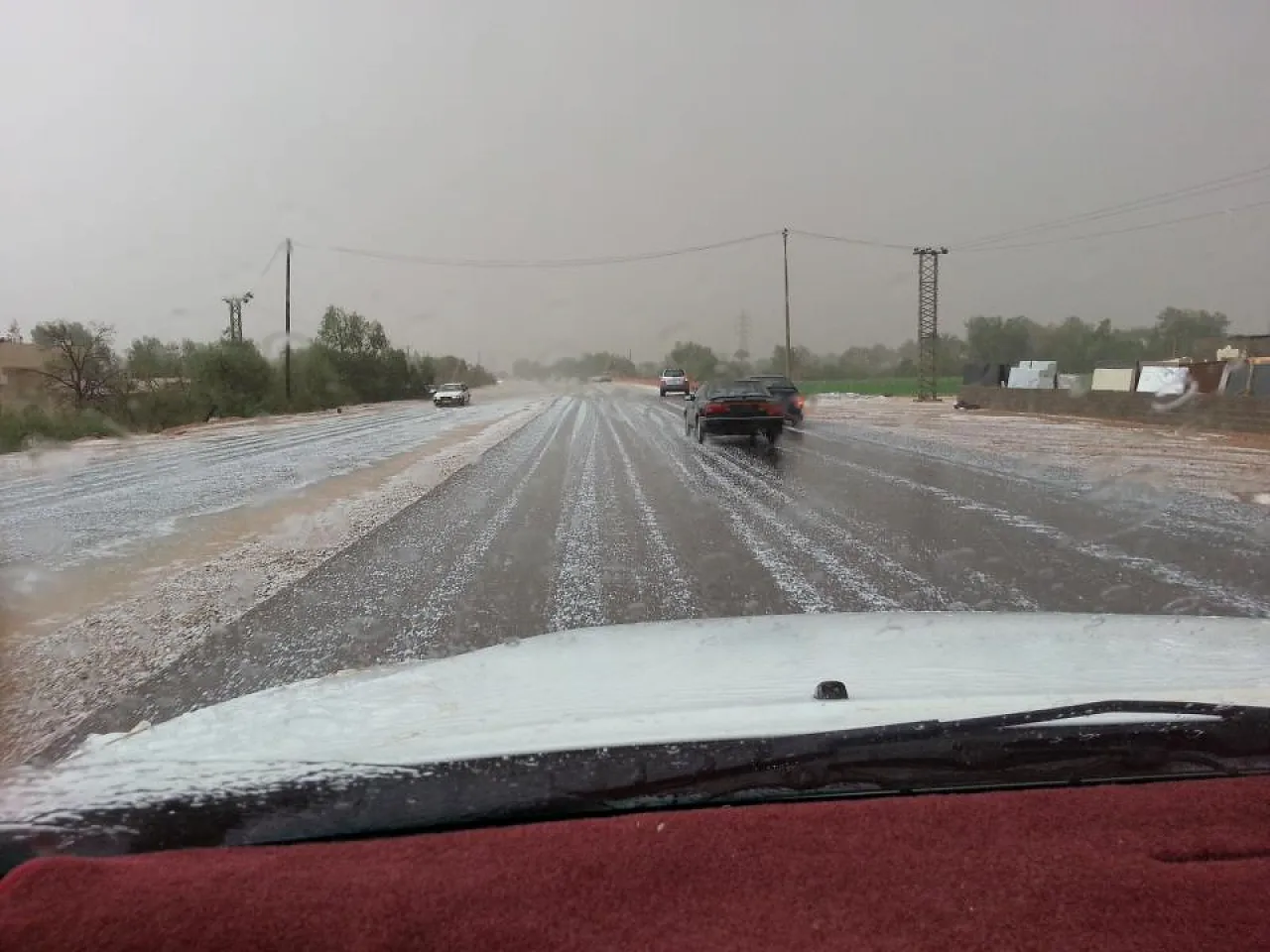 snow murzuq Sleet fell in the desert oases of Obari and Disa yesterday