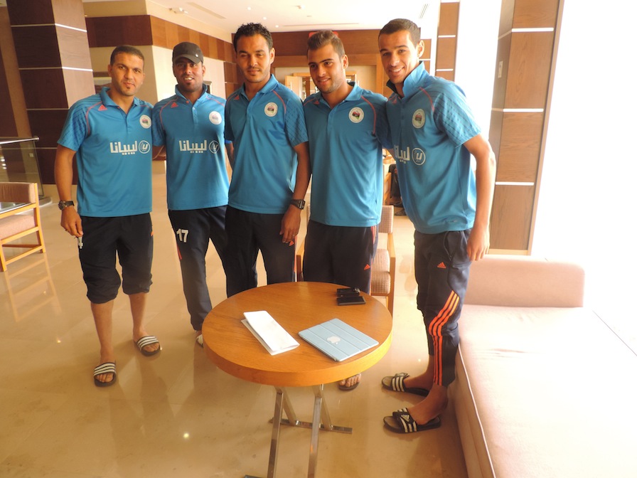Libyan team relax before the big match