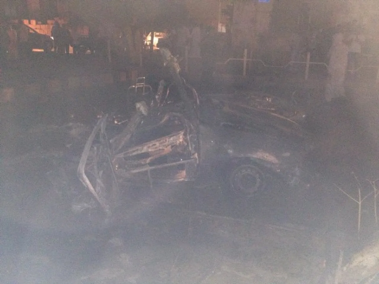 Qurtba car bomb The mangled wreckage of one of the car bombs