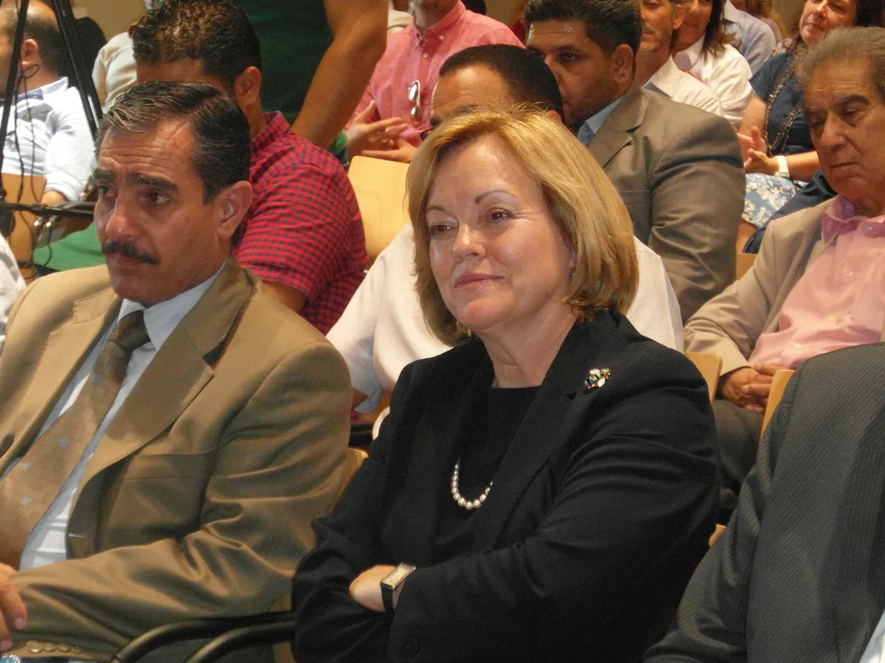The busy Ambassador Jones was at the UNHCR Refugee Day event this evening (Photo: Sami Zaptia).