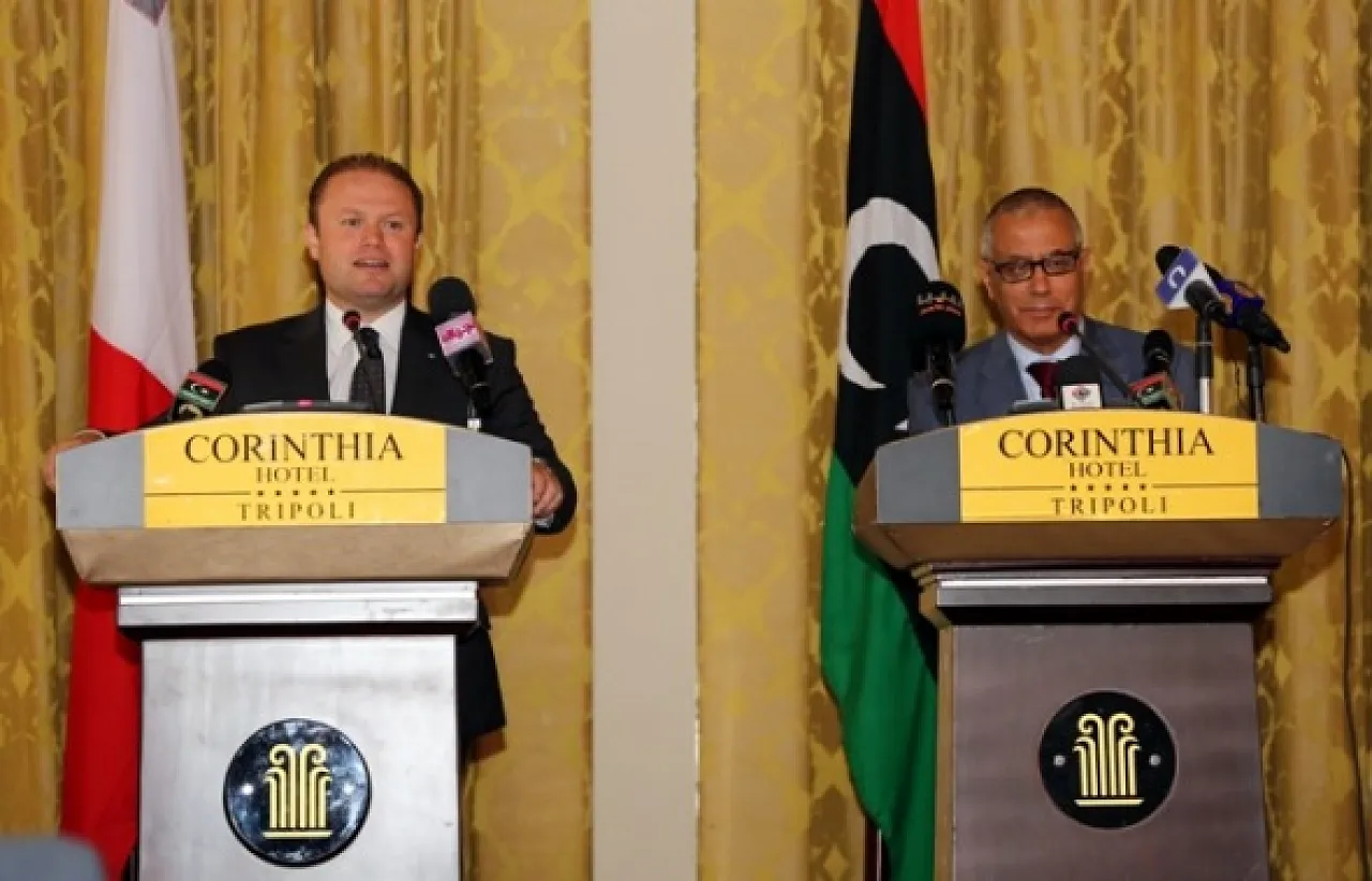 Zeidan Muscat Maltese Prime Minister Joseph Muscat (left) and Ali Zeidan today