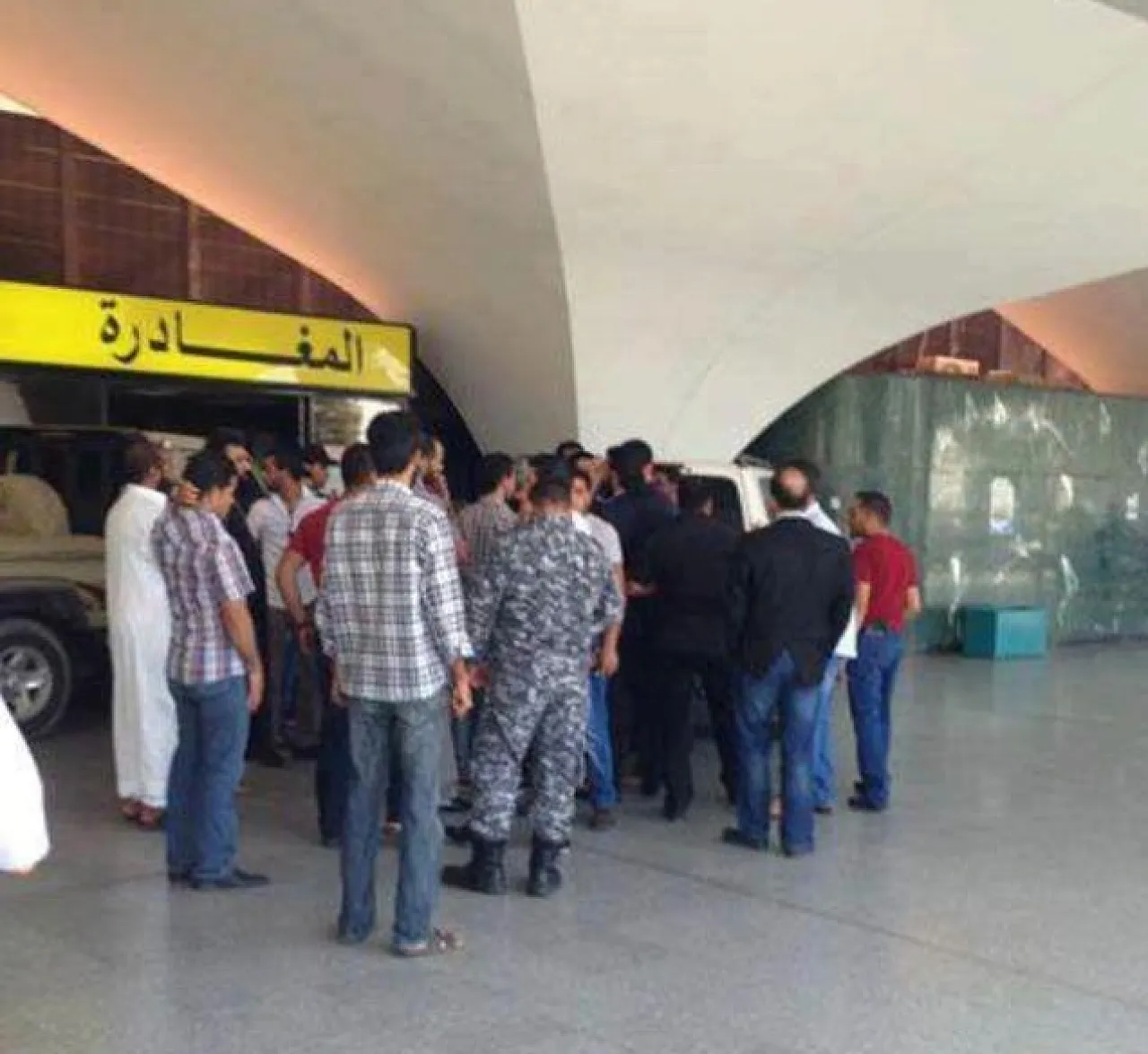 One of Tripoli airport's blocked doors