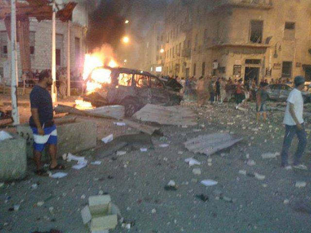 benghazi.explosion The scene outside the courthouse tonight, after the explosion