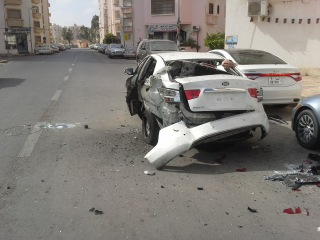 car.1 One car was destroyed by the force of the blast