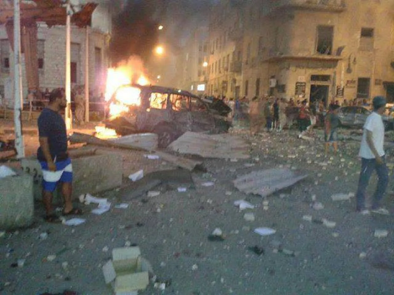 benghazi.explosion The scene outside the courthouse tonight, after the explosion