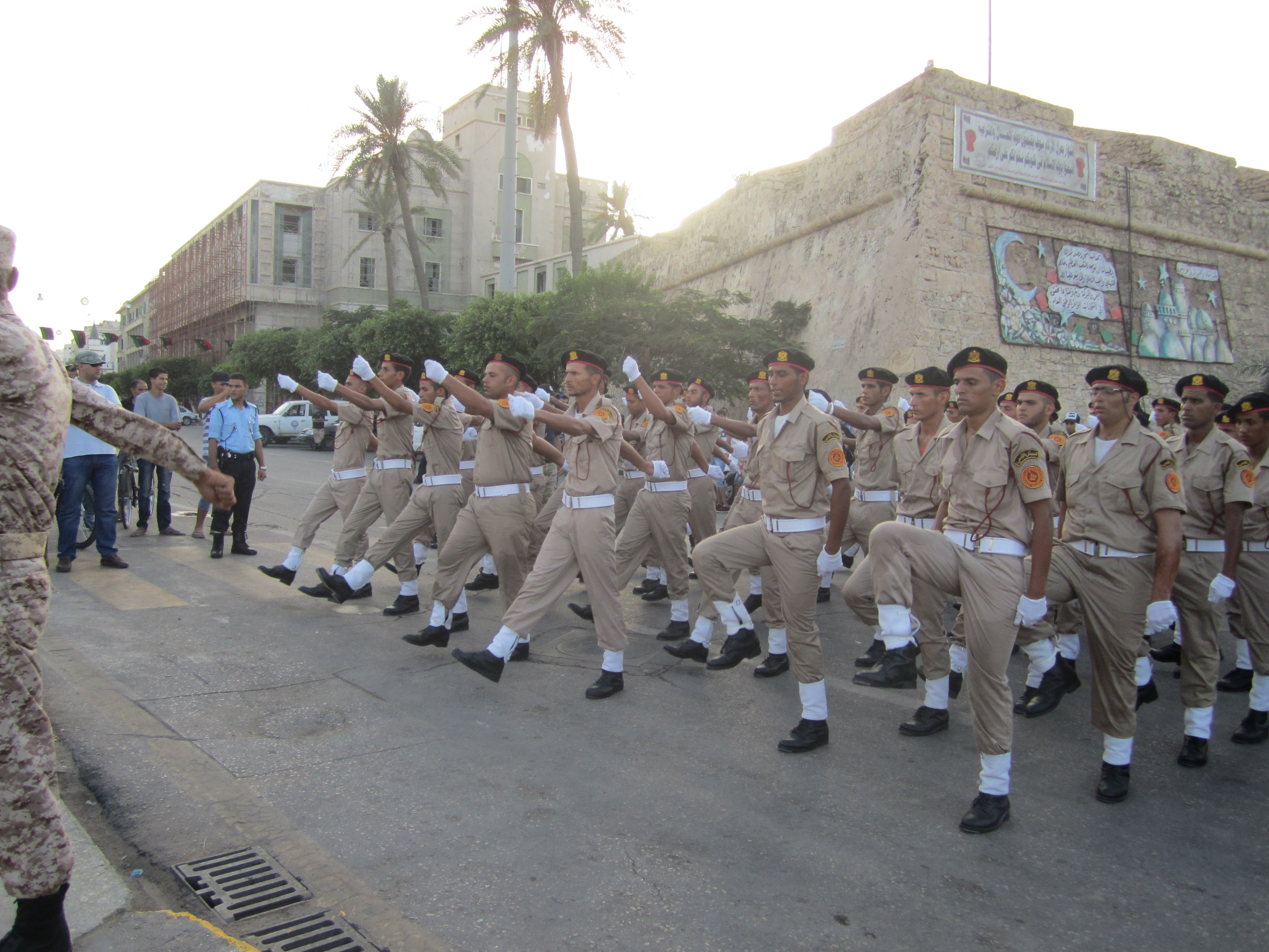 Spectators were impressed by the young soldiers, who (Photo: Seraj Essul, Libya Herald)