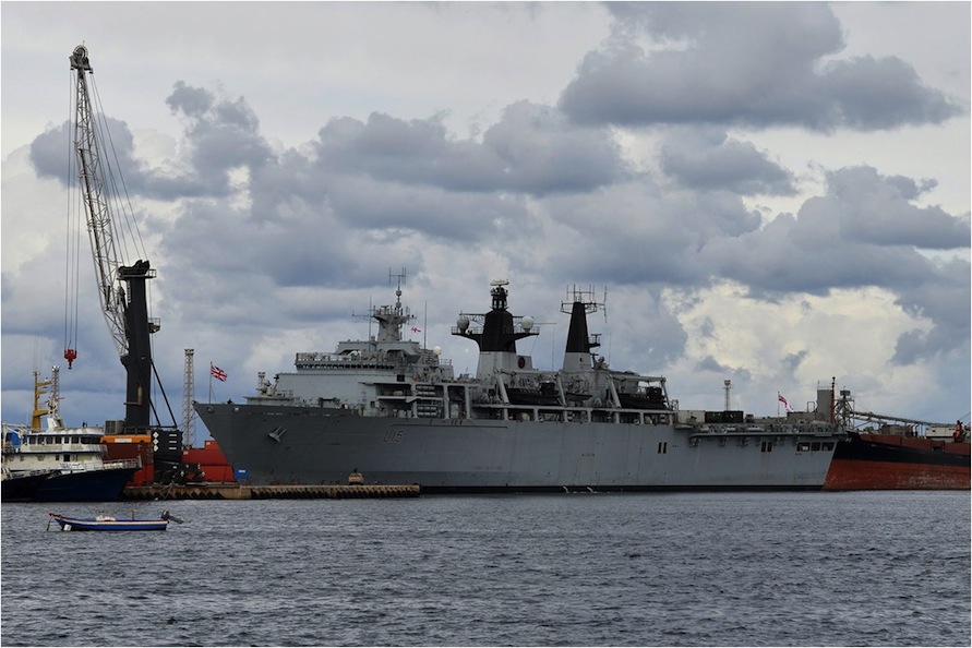 UK Navy Flagship in Tripoli along with British Armed Forces Minister