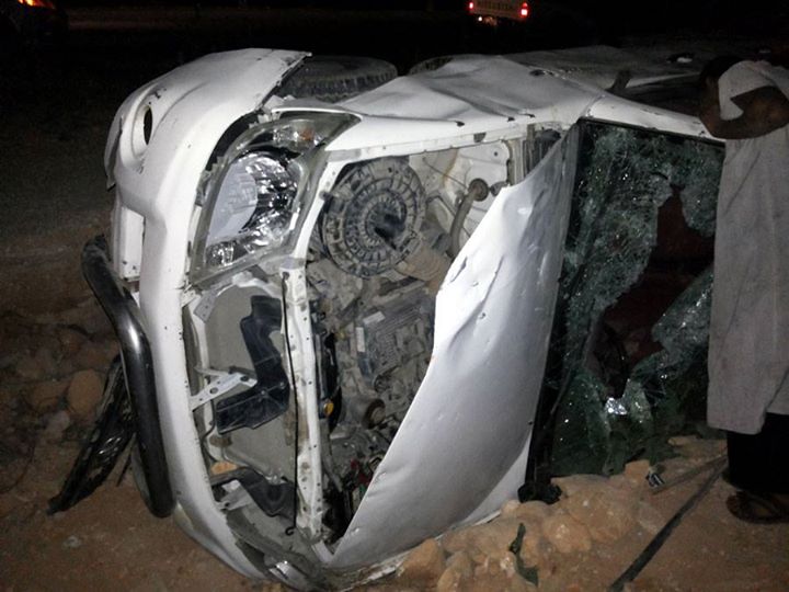 A picture apparenty of the wrecked Ansar guard's truck
