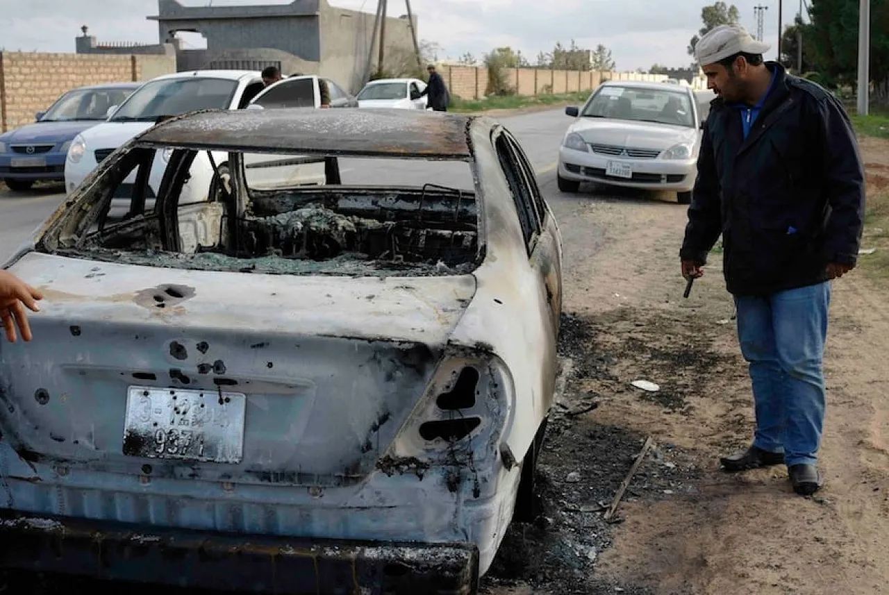 Burned car (Photo: Valerie Stocker)