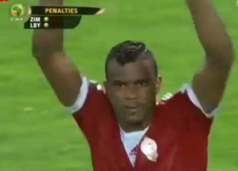 A victorious moment in last night's match