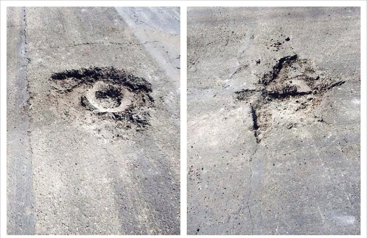 Damage to the runway (Photo: Facebook)