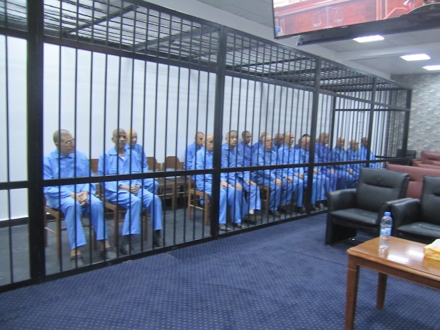 Saif Qaddafi and regime-era officials in court today