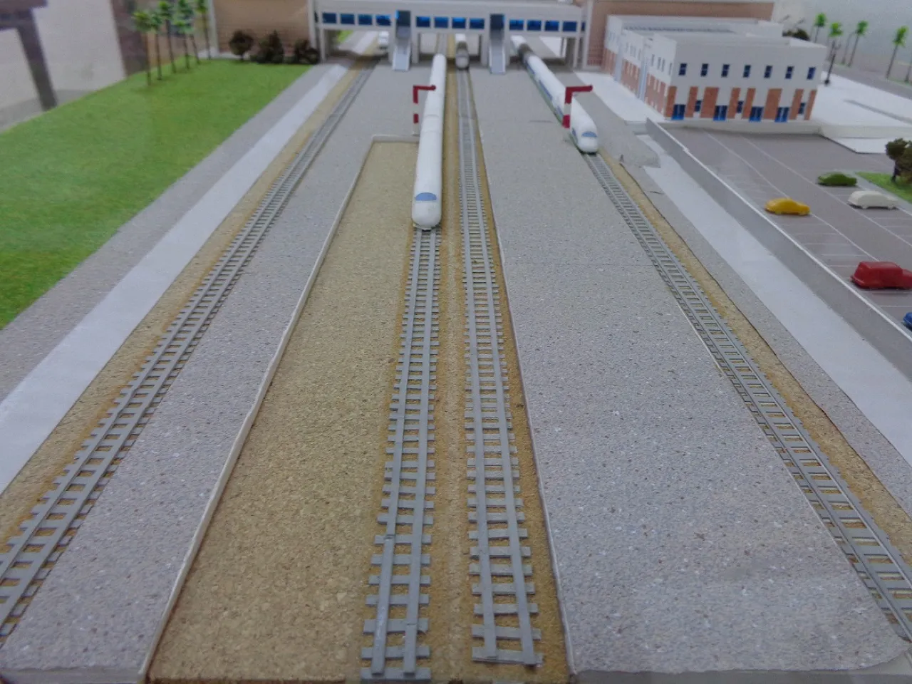 A model of a train/LRT station design on display at the Rail Board's Tripoli HQ (Photo: Sami Zaptia).