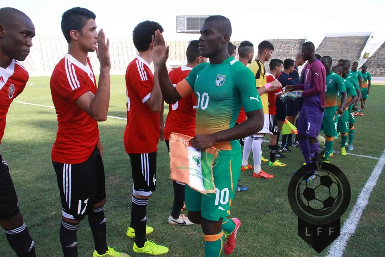 Libya and Ivory Coast players (Photo: Libyan Football Federation)