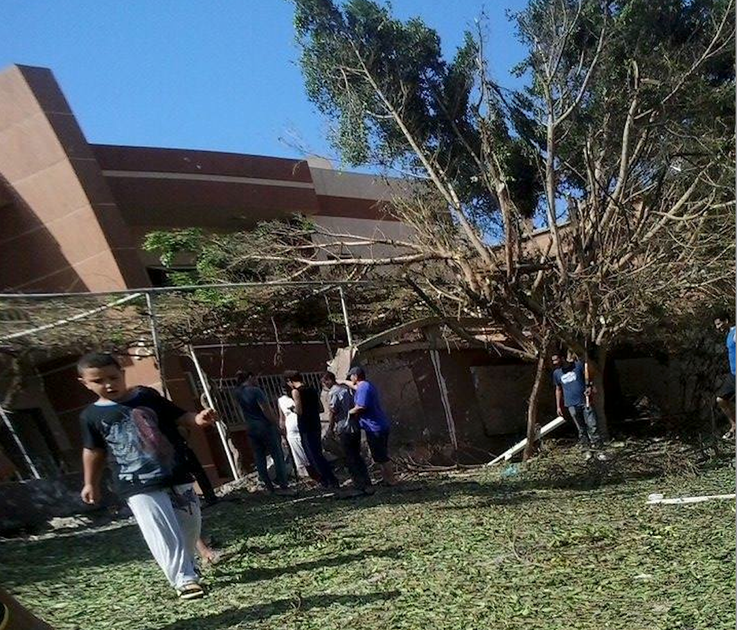 The site of the bomb blast at Hafter's Benghazi home (Photo: Social Media)