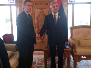 UN envoy Bernardino Leon meets Nuri Abu Sahmain in Tripoli