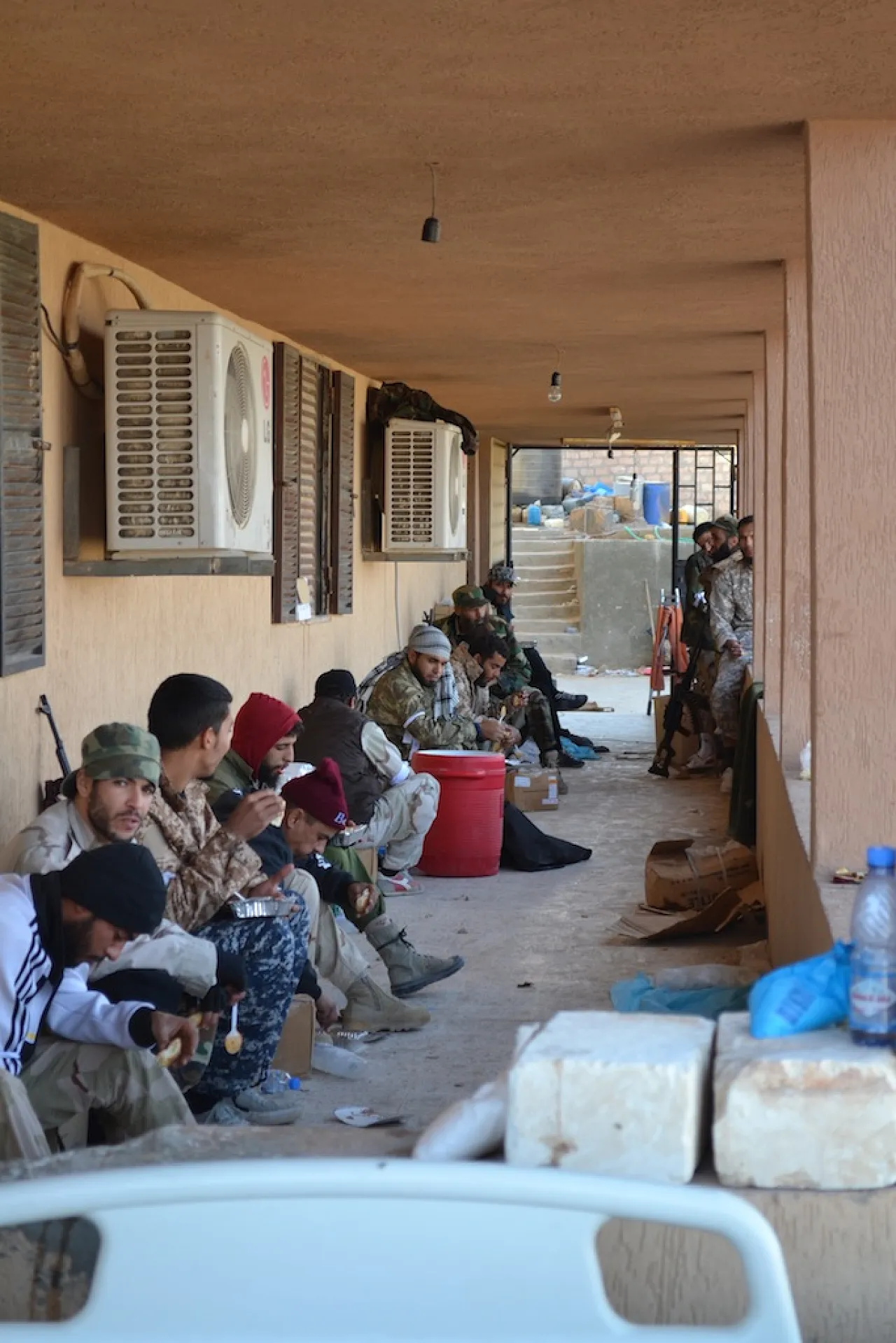 Libyan dawn fighters at Awled Bouzir mosque 
