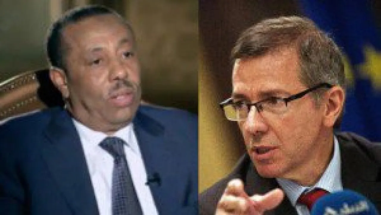 Abdullah Al-Thinni (left) and Bernardino Leon (Photo: Libya Herald)