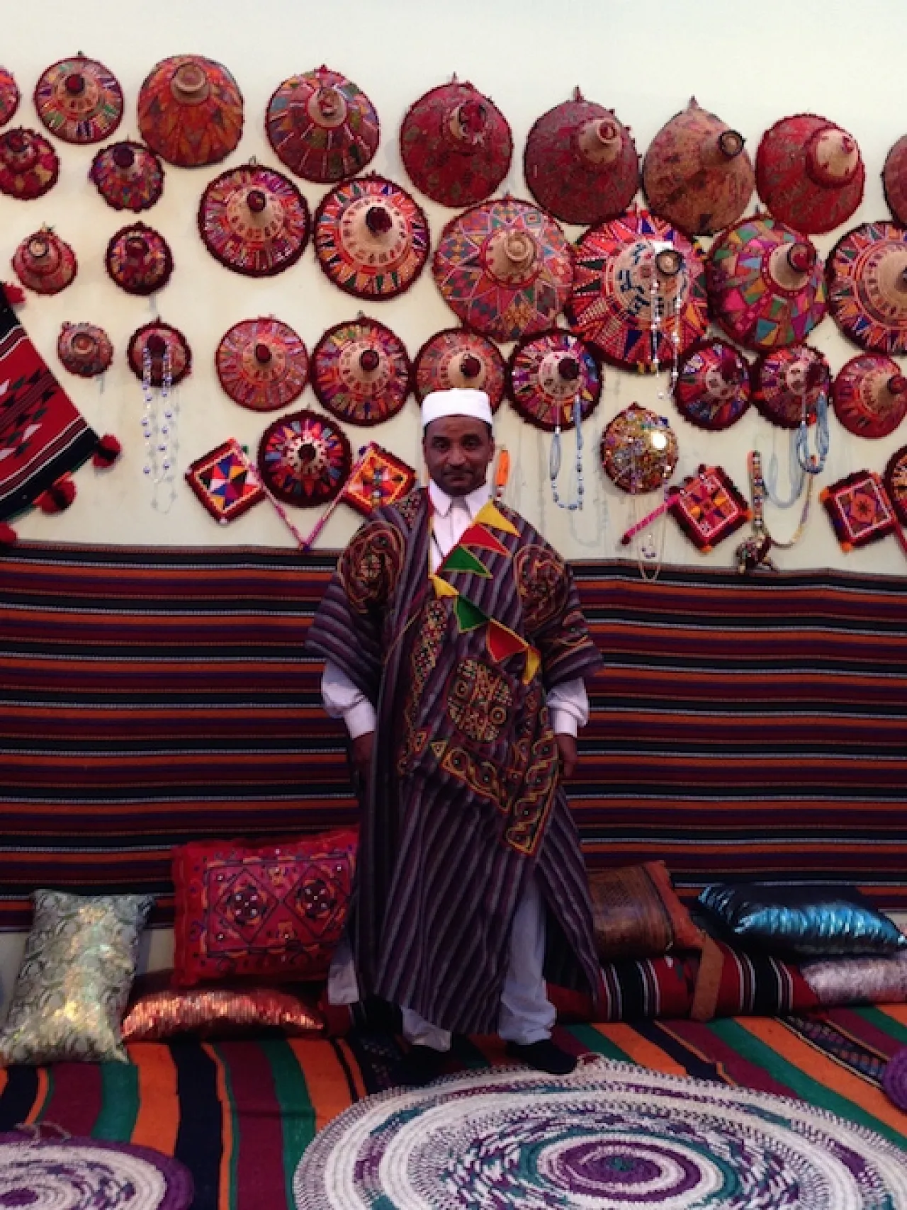 A colourful Ghadames stand