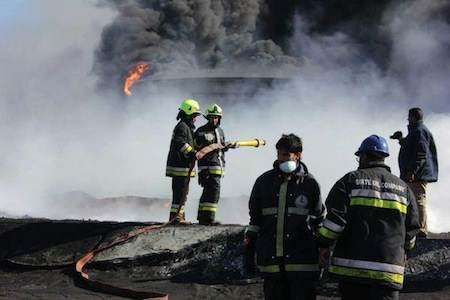 Thinni government expresses “deep gratitude” for firefighters at Sidra