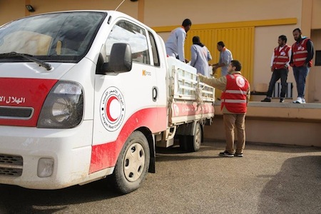 Red Crescent delivers medical supplies to Benghazi Medical Centre