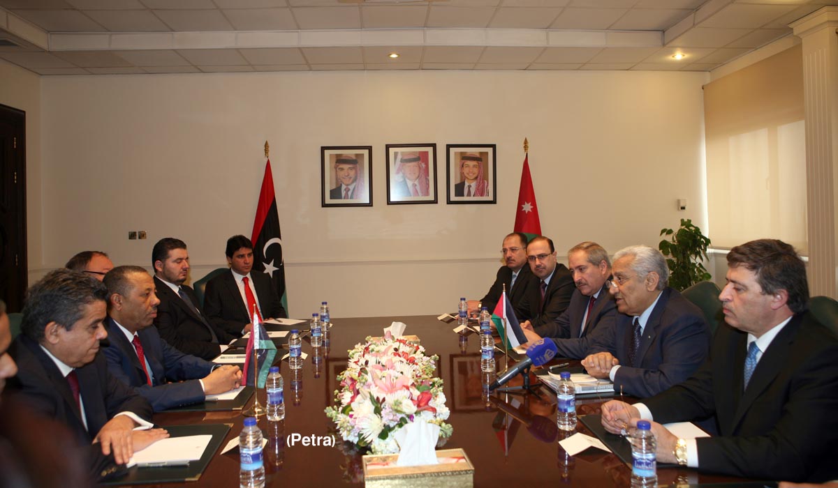 Libyan and Jordanian prime  ministerial teams meet (Photo: Petra)