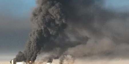 Blaze pollution covers the skies in Jalu