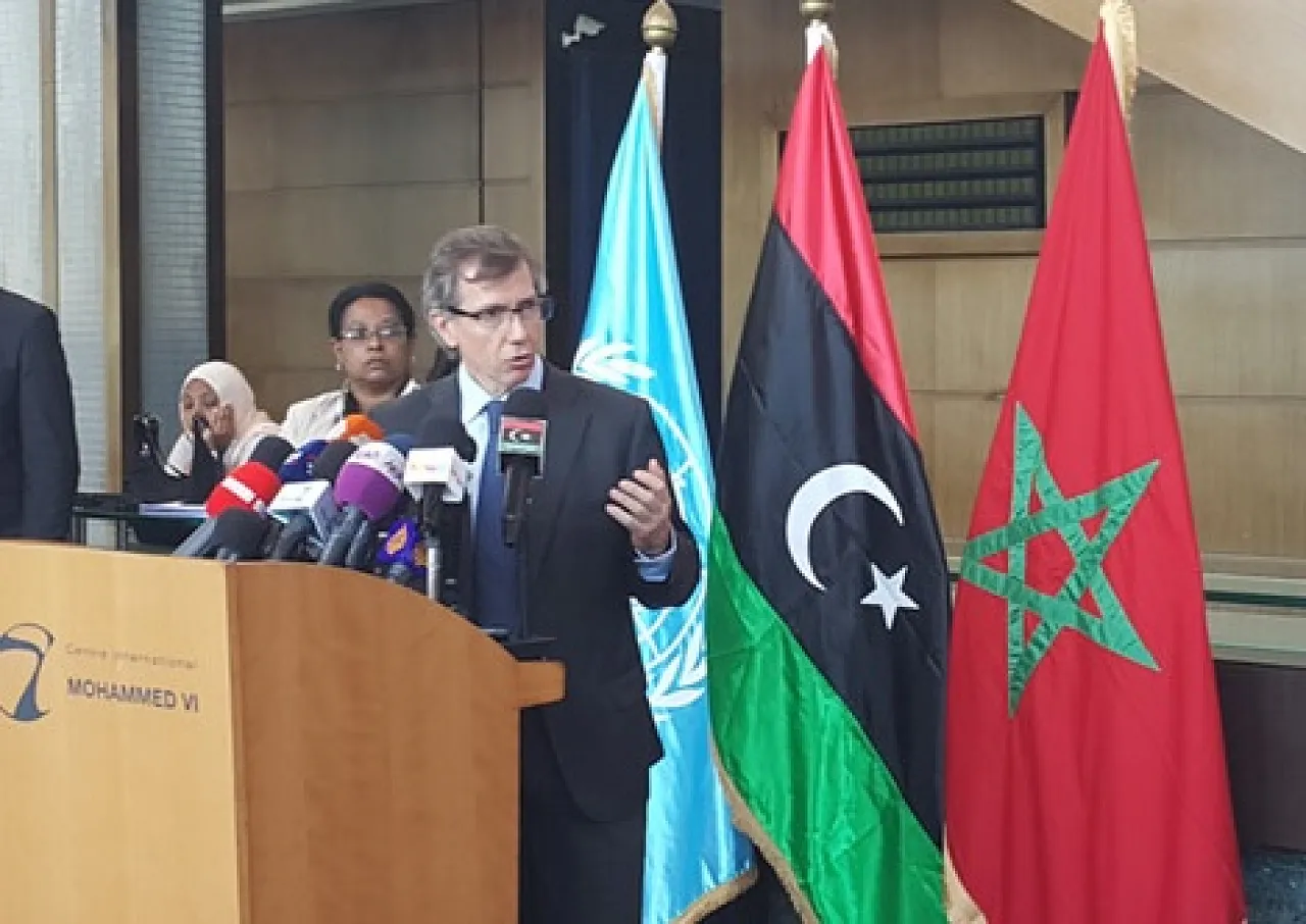UNSMIL chief Bernardino Leon in Skhirat today