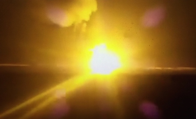 Massive blast destroys "arms smuggling boat" (social media screen grab)