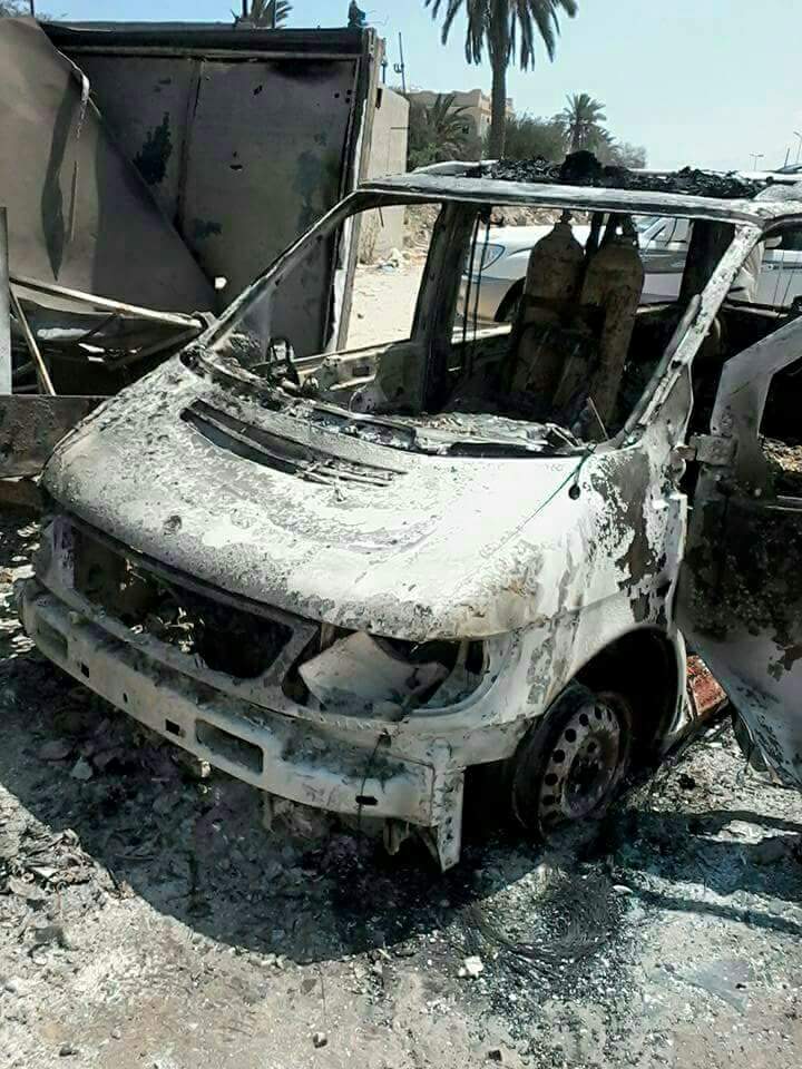 Ambulance destroyed after failing to stop at checkpoint
