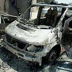 Ambulance destroyed after failing to stop at checkpoint