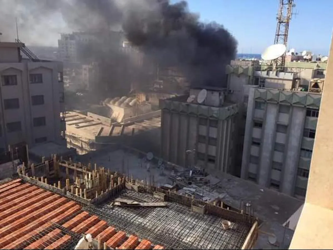 The aftermath of this afternoon's car bombing (Photo: social media)
