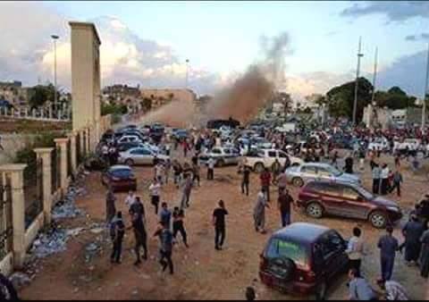  picture said to show one of the explosions in the second salvo today (Photo: social media)