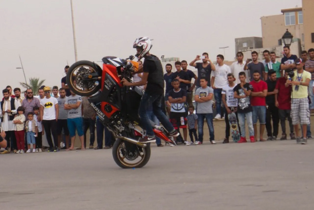 Motorbike stunts at the festival (Photo: Libya Herald)