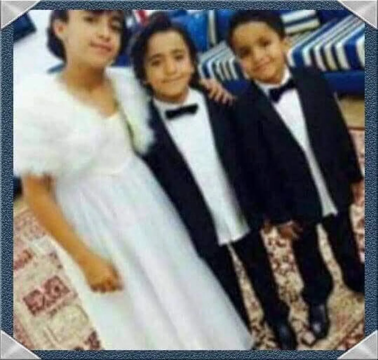 Authorities surround a house today believed to hold the three kidnapped Shershary children (Photo: Social media).